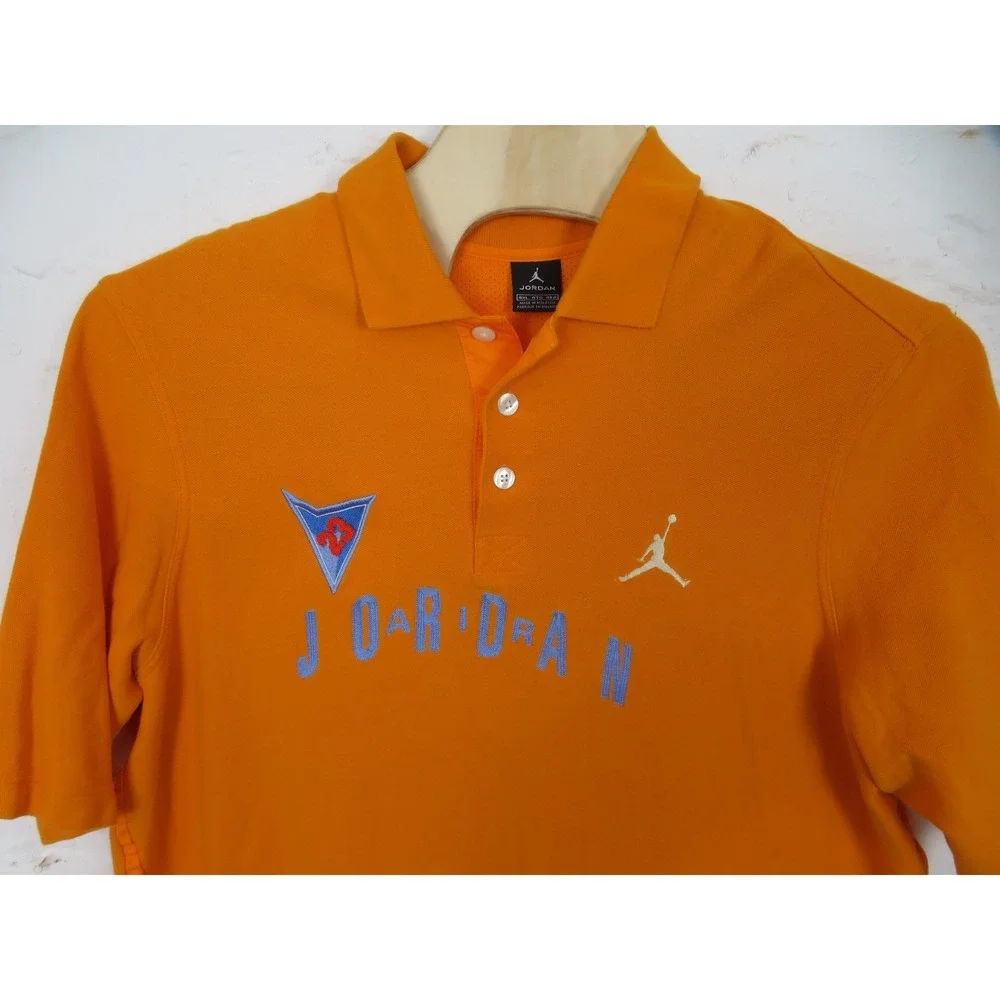 Vintage Air Jordan Polo Shirt Mens 4XL Orange Jumpman 23 Basketball Embroidered